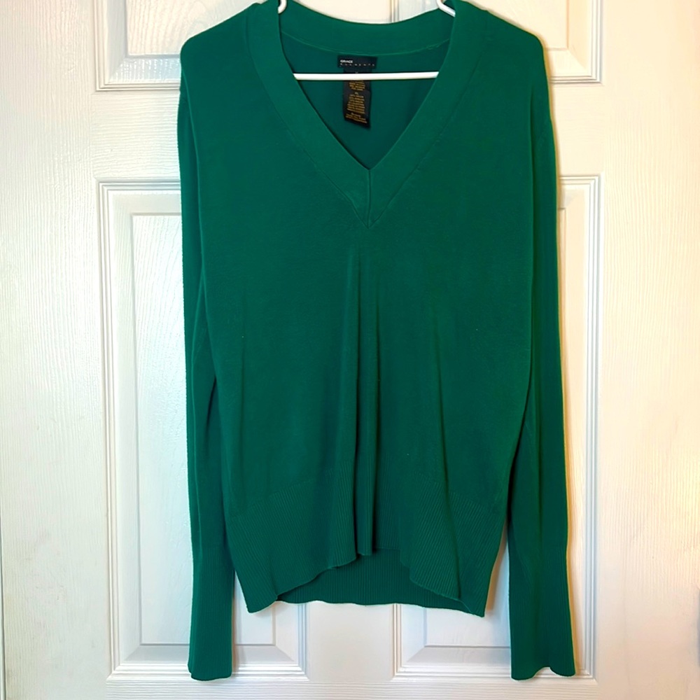Teal V Neck Sweater Sz XL